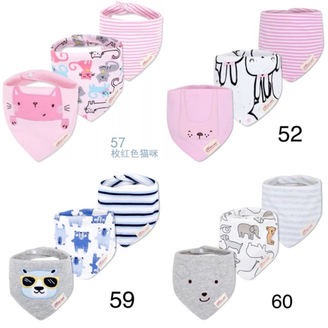 Set 3 yếm cổ Momscare (20 mẫu)