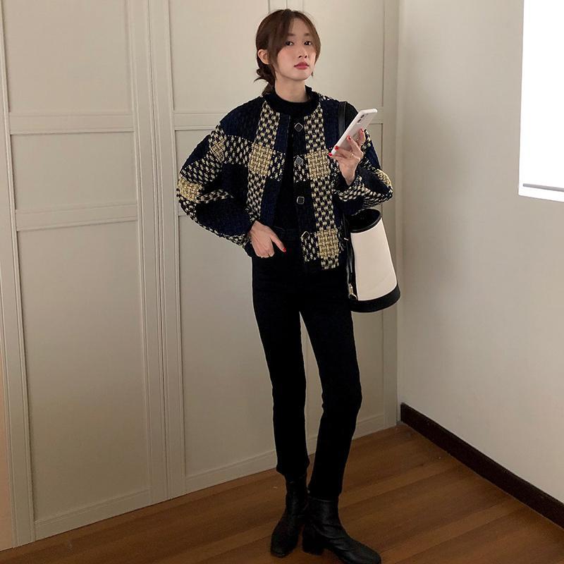 Áo khoác dạ len ngắn phong cách Hàn Quốc