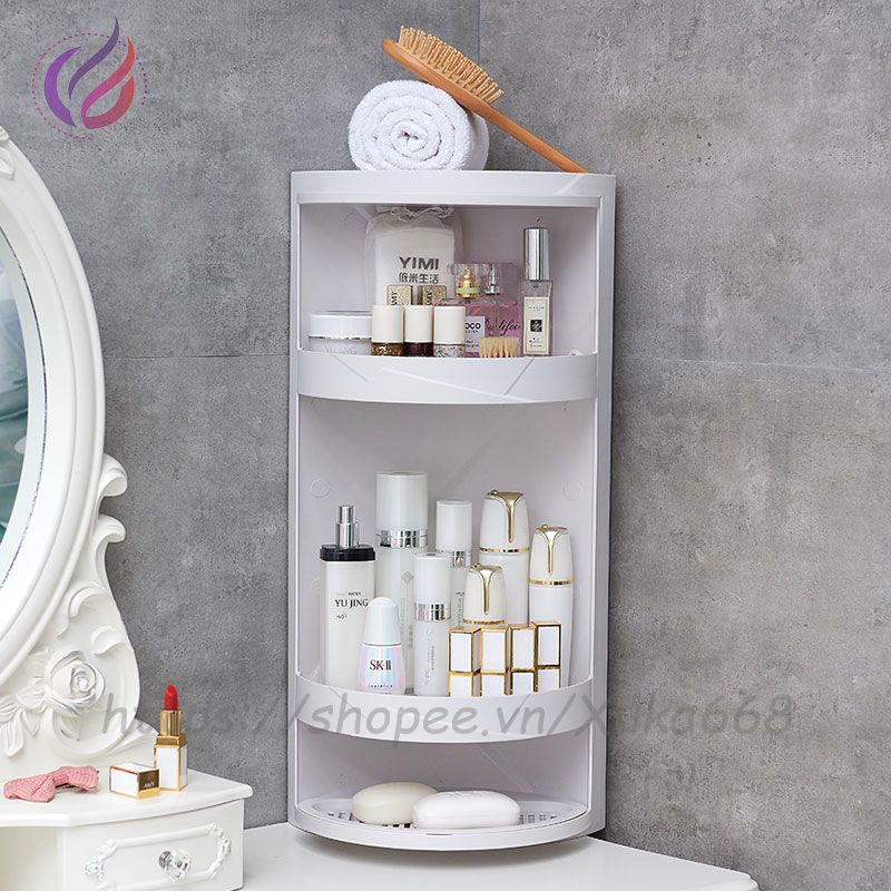 Kệ Góc Nhựa Tam Giác 3 Tầng Đa Năng Cho Nhà Tắm, Phòng Khách, Phòng Ngủ