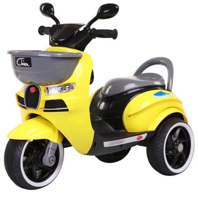 Xe máy điện đồ chơi 3 bánh CHIWA 2020 cho bé vui chơi ngoài trời (Đỏ-Trắng-Vàng)