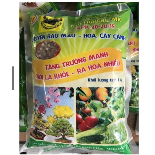 Phân Bón Đầu Trâu MK Cao Cấp NPK 20-20-15 - Gói 1kg