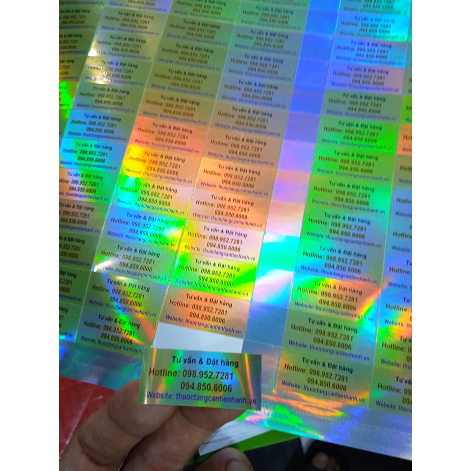 [Số lượng ít] IN Tem nhựa, trong suốt, Krap, 7 màu, Bạc, vàng, theo yêu cầu