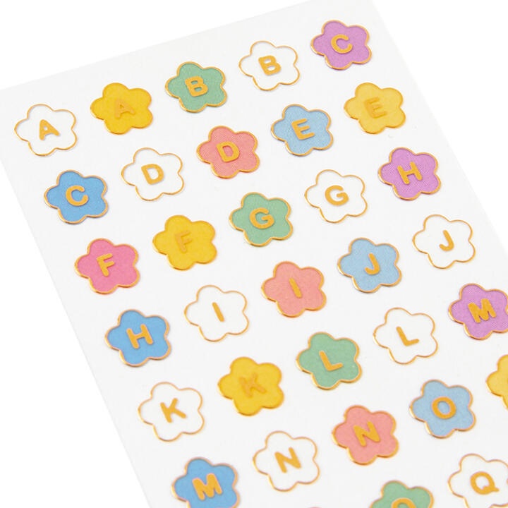 Sticker ARTBOX Hàn Quốc Hologram Chữ Cái Alphabet Khung Hình Bông Hoa