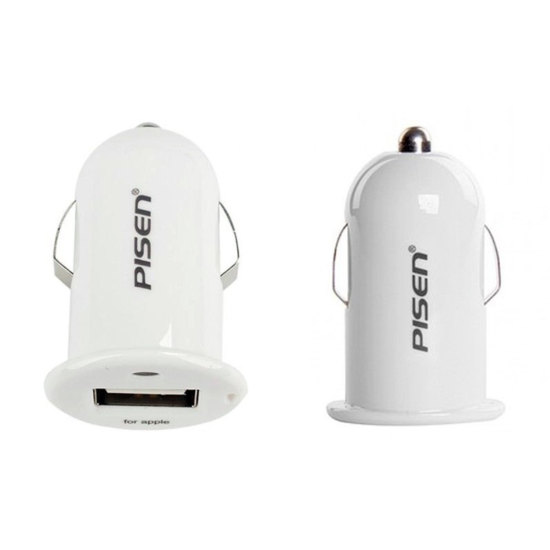 Cốc sạc Pisen Car Charger 1 USB - Kèm cáp Micro USB - Hàng chính hãng