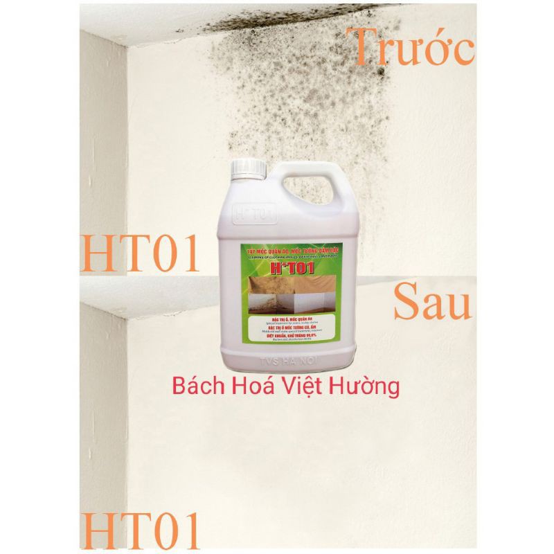 Chất tẩy mốc SIÊU ĐẬM ĐẶC HT01 (5 lít), Tẩy mốc tường, mốc trần, quần áo, khử trùng,diệt khuẩn 99,99%