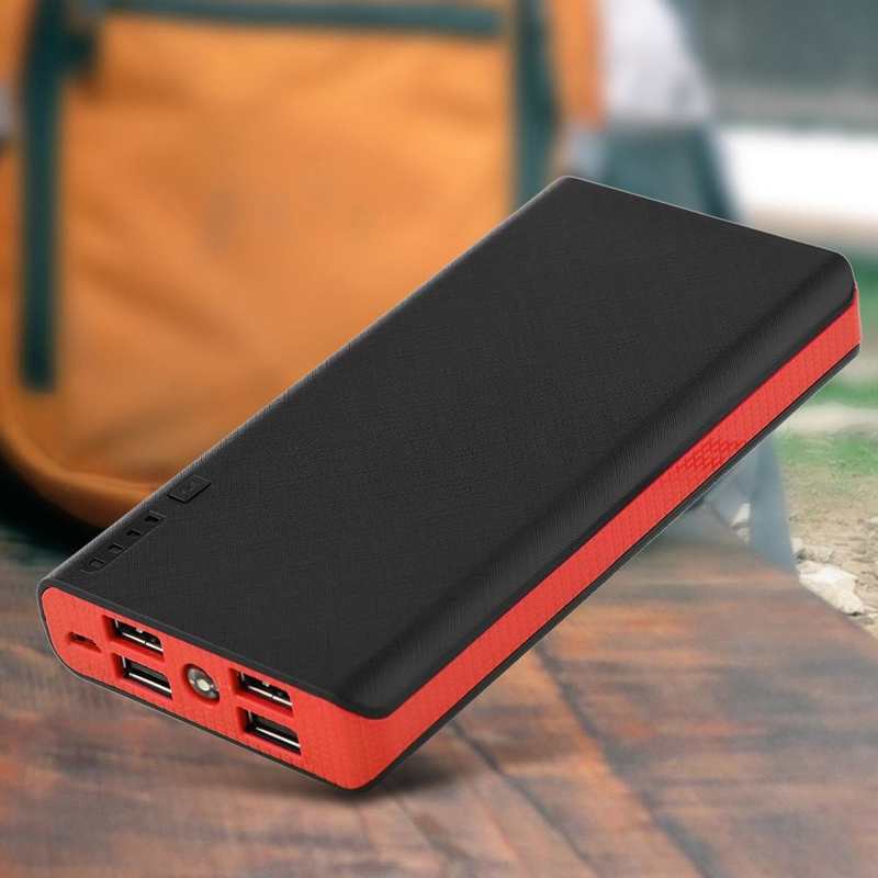 [Ready Stock] Bộ vỏ sạc dự phòng di động DIY dung tích siêu lớn 20000mAh có 4 cổng USB sạc nhanh