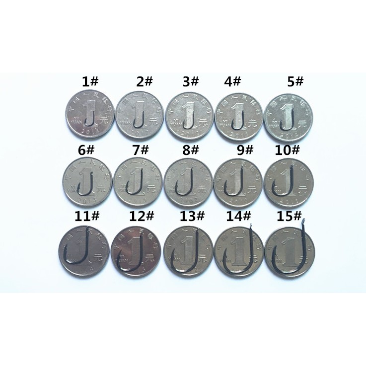 Hộp 50 Lưỡi Câu Cá Bằng Thép Carbon Kích Thước 1 # -15 #