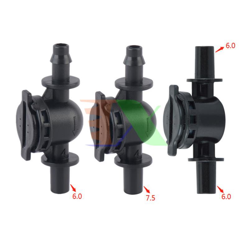 Van chặn áp TM-476 4/7, 6, 7.5 mm, Khóa chống giọt nước cho béc Phun sương, tưới Xoay