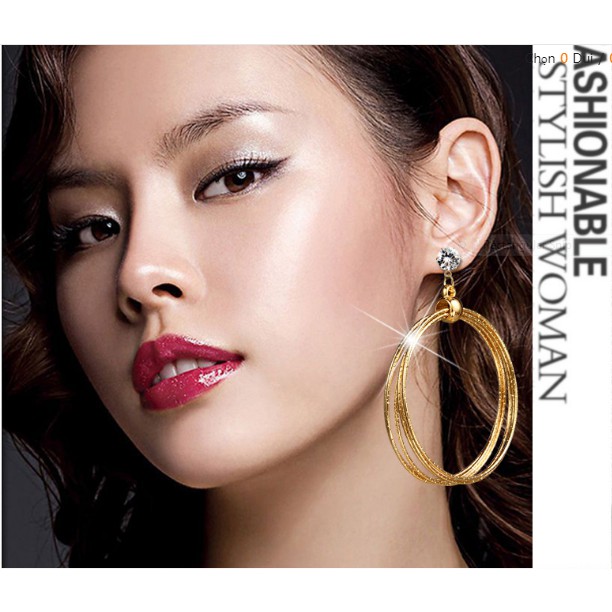 Khuyên Tai Nữ/ Bông Tai Nữ Dáng Xoắn Tròn kiểu dáng Châu Âu (2 chiếc)