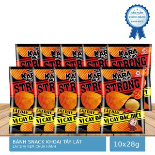 Lốc 10 gói Snack khoai tây Karamucho Strong lát dày vị cay đặc biệt 26g