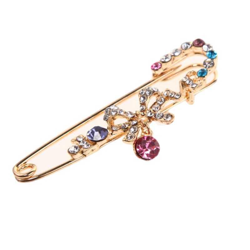 Ghim cài áo trang trí hình bướm đính đá nhiều màu sắc