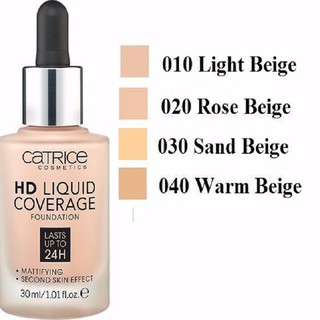 Kem nền CATRICE HD LIQUID COVERAGE FOUNDATION đủ tone