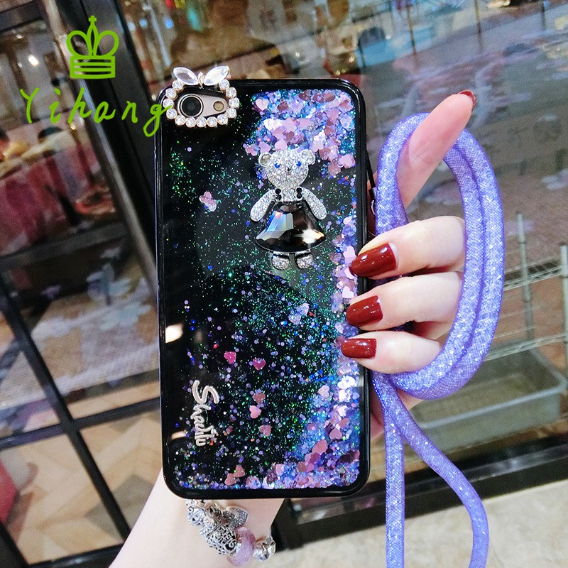 9 Huawei Honor 9 8 Play GR5 GR3 2017 Y5 II P Smart Quicksand Bear Rabbit Case