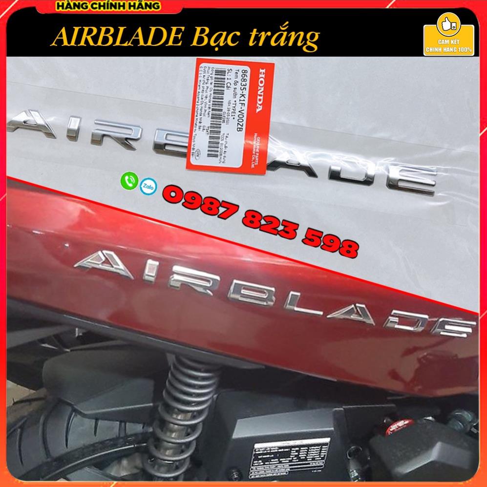 💥 Tem chữ nổi  AIR BLADE 2020 - 2021 - 2022 - 2023, Logo Chữ AB Dán Xe 160/125   💥