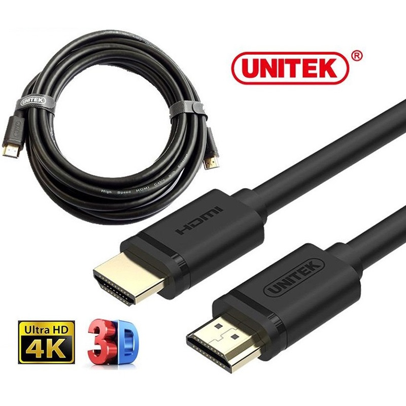 Cáp HDMI 5M Unitek YC140 chính hãng hỗ trợ 3D, 4K x 2K, tốc độ truyền hình ảnh lên tới 10.2Gbps