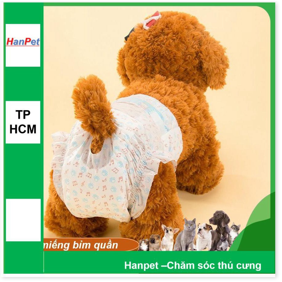 Hanpet.GV- Combo 10 miếng bỉm quần dạng dán chó mèo cao cấp (kiểu bỉm quần) loại siêu thấm ĐỦ SIZE