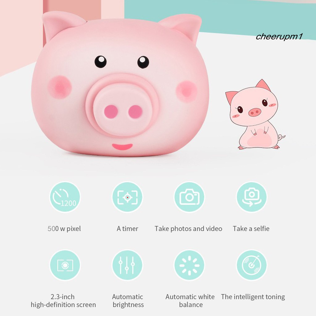 Máy Quay Phim Cầm Tay Hình Heo Hoạt Hình Cho Trẻ Em