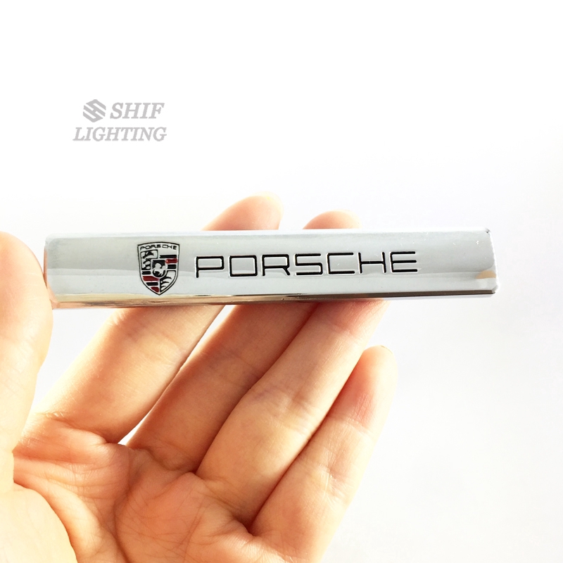 1 đề can dán trang trí bên hông/cản xe hơi bằng kim loại hình logo PORSCHE dành cho xe hơi PORSCHE
