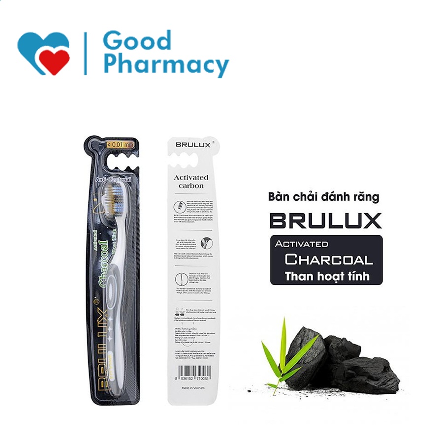 Bàn chải đánh răng Brulux Activated Charcoal than hoạt tính