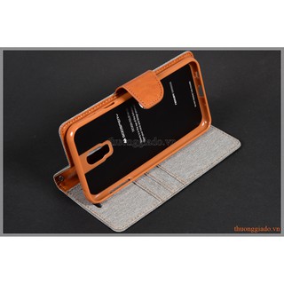 BAO DA THỜI TRANG SAMSUNG J7 PLUS/ C710 (NGOÀI BỌC VẢI HIỆU GOOSPERY, CANVAS DIARY)