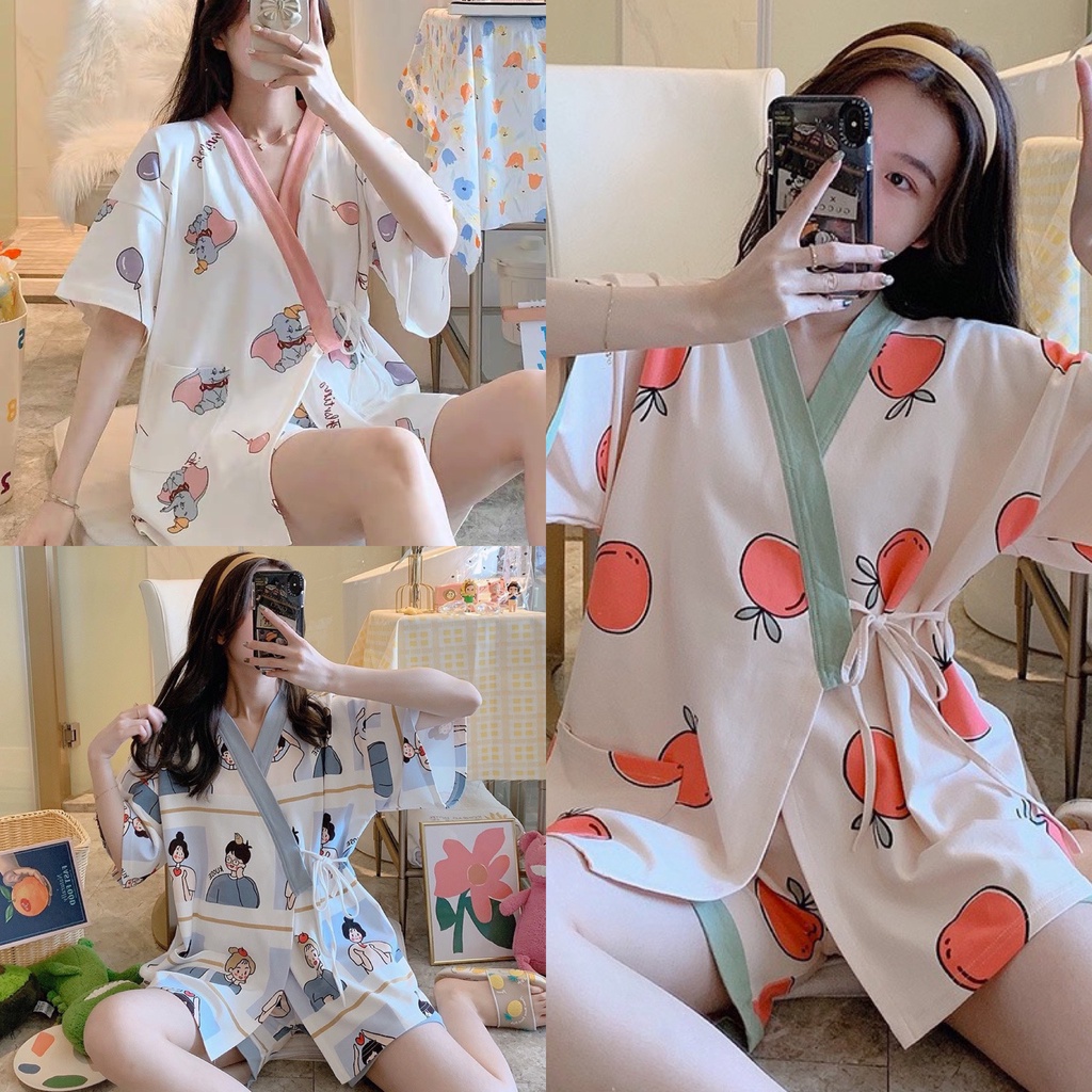 Bộ đồ bầu kiểu dáng KIMONO buộc dây siêu tiện dụng siêu thoải mái BĐ858