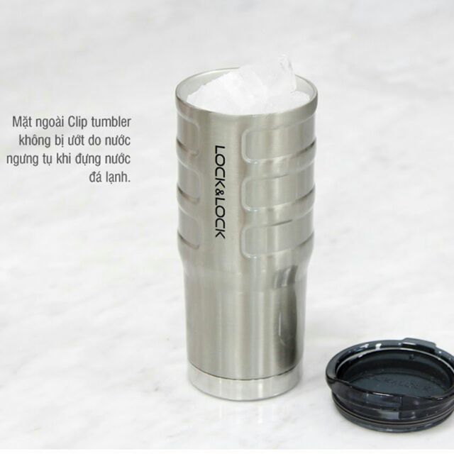 Ly Giữ Nhiệt Thép Không Gỉ Bumper Tumbler Lock&Lock LHC4139SLV  - Bạc