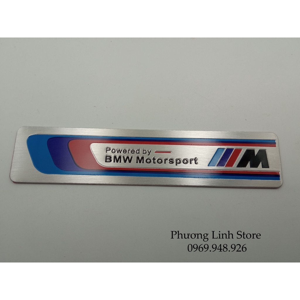 Decal dán xe máy, logo tem xe BMW Motorsport dài 4 màu trắng đỏ tím lam (27)