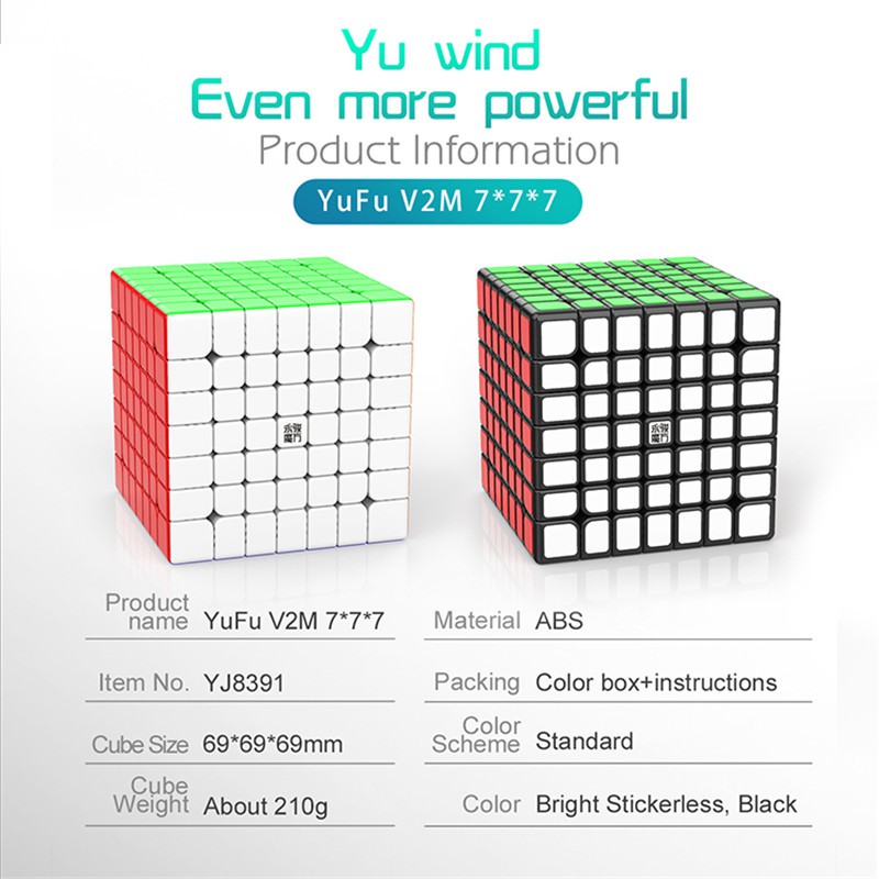 Yongjun Yufu 7x7x7 Magnetic Magic Speed Cube YJ Magnets 7X7 Speed Cube Khối Rubik Nam Châm 7x7x7