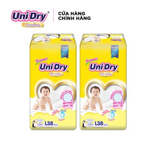 (Tặng 1 gói tã quần size XL8) Combo 2 tã dán UNIDRY size L (38 miếng)