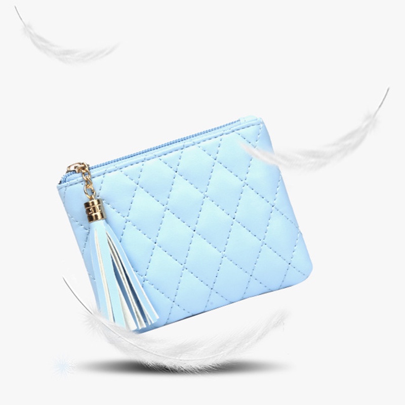 Ailigap Ví Đựng Tiền Xu Có Dây Kéo Thêu Họa Tiết Kim Cương Nhiều Màu Sắc Có Khóa Kéo Tua Rua Sành Điệu Cho