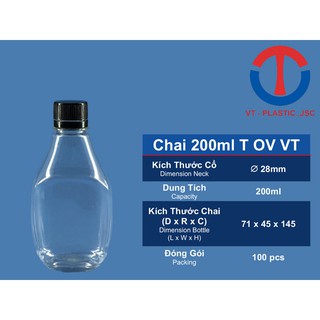 Chai nhựa 200ml OV VT