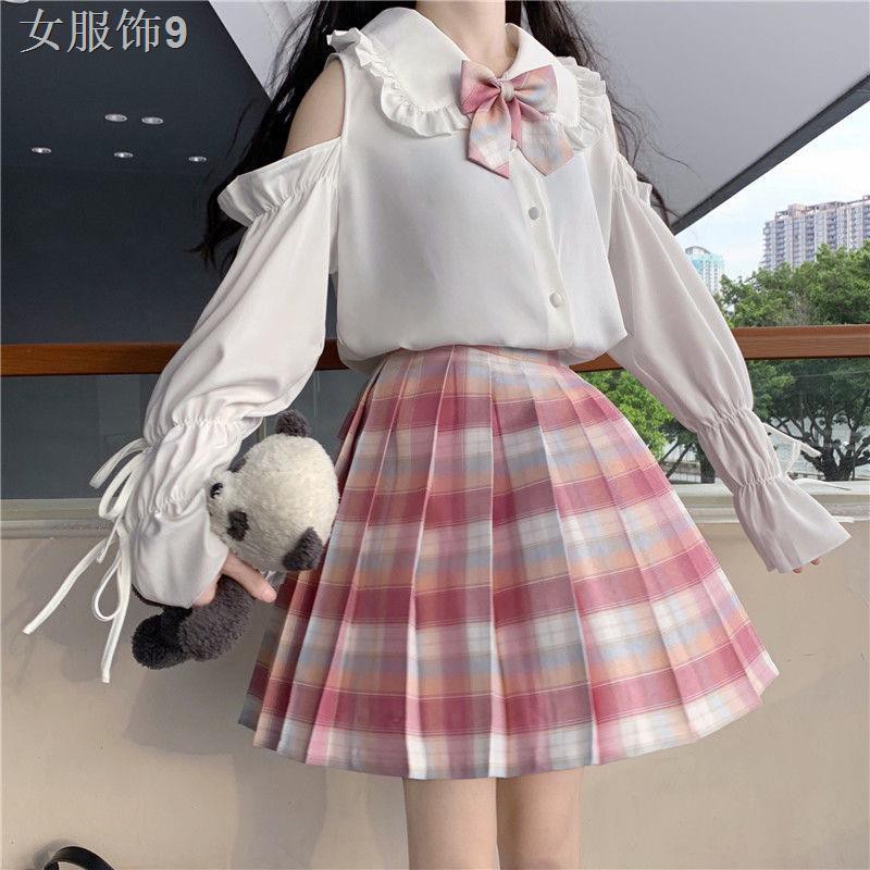 Đại học Nhật Bản cô gái mềm mại dễ thương áo phông đồng phục jk váy xếp lyRBC