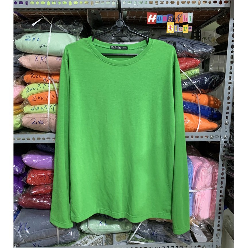 ÁO THUN TAY DÀI TRƠN DÁNG RỘNG MÀU XANH LÁ LONG TEE GREEN UNISEX - MM  ྇