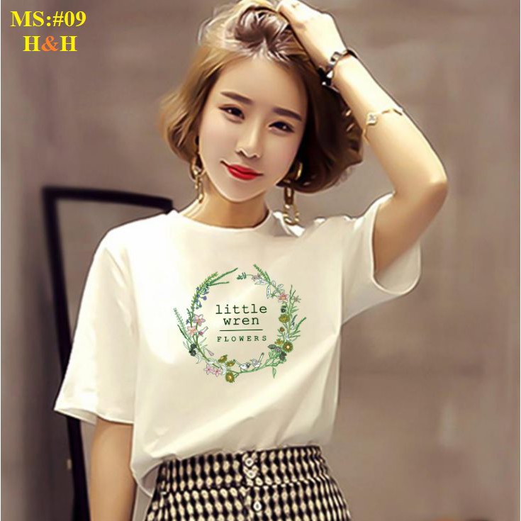 Áo thun nữ màu trắng thời trang chất cotton mát cổ tròn tay ngắn form suông basic model áo phông trắng nữ