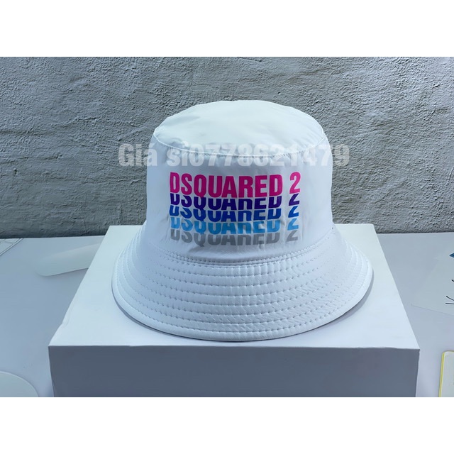 Nón bucket bo dù in màu DSQUARED 2 thoáng mát cá tính thời trang (hình thật)