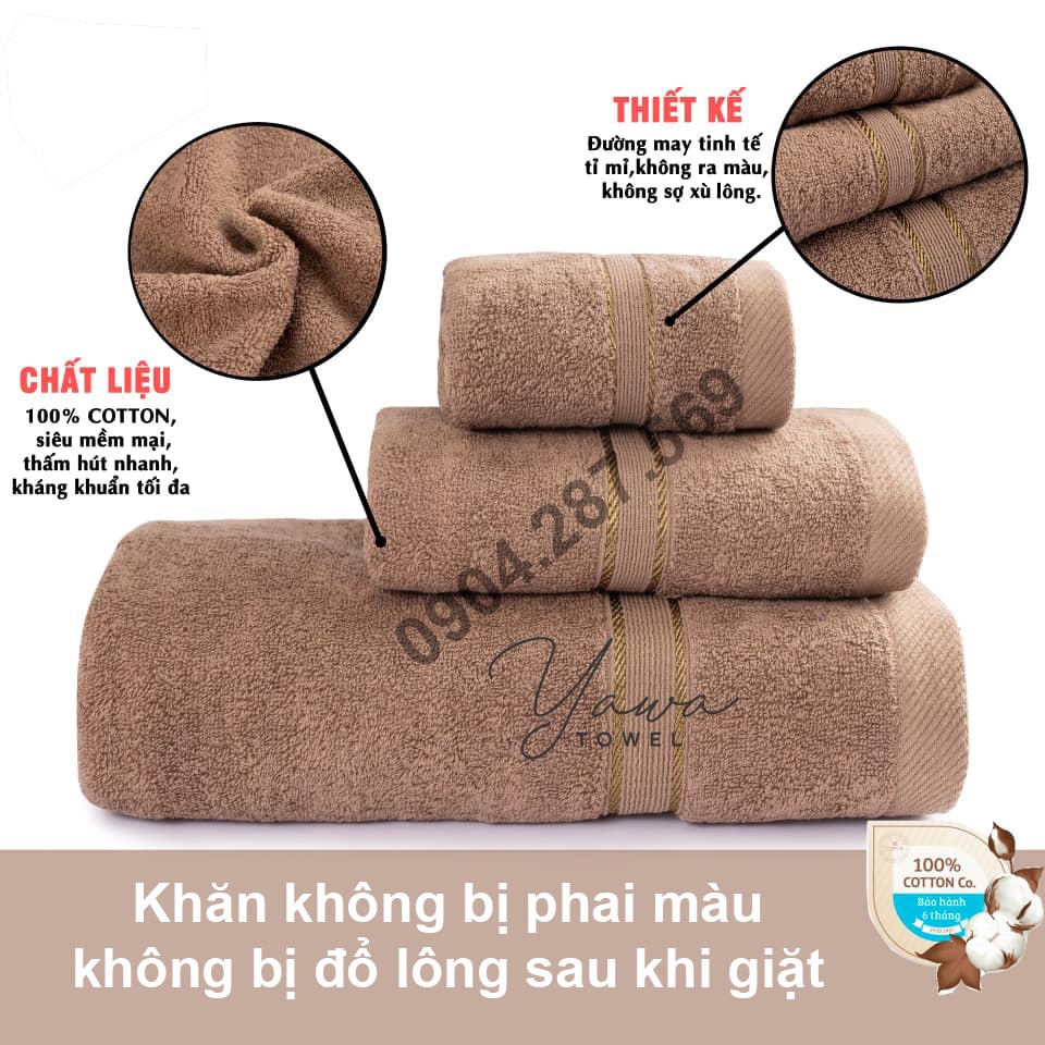 Khăn lau đầu khăn gội Royal 35x80cm với sợi bông cotton dày thấm hút tốt