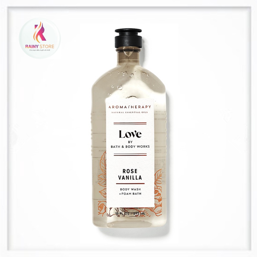 Gel tắm thư giãn Bath & Body Works Aromatherapy Love Rose + Vanilla 295ml
