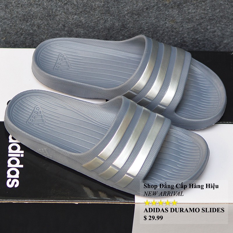 Dép Adidas Duramo chính hãng màu xám sọc bạc