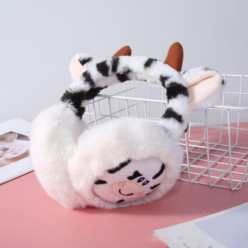 Norman Chụp Tai Giữ Ấm Chống Gió Hình Bò Sữa Hoạt Hình Nhồi Bông Đáng Yêu Dành Cho Bé