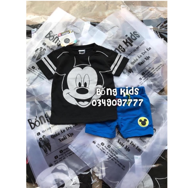 Bộ Hè Bé Trai Mickey Đen
