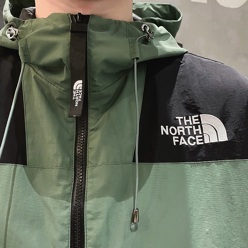 The North Face Áo Khoác Thể Thao Có Mũ Trùm Phối Khóa Kéo Thời Trang