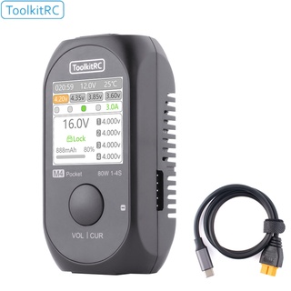 Bộ sạc pin lipo m4 80w 5a xt30 xt60 đầu vào usb-c cho 1-4s lipo