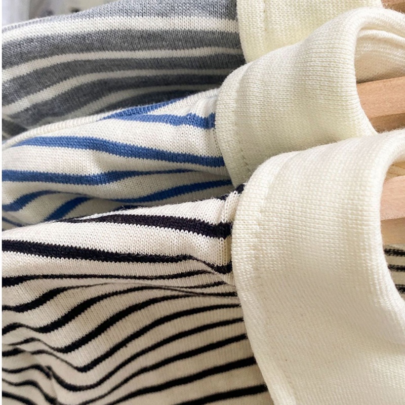 Áo polo IELGY ngắn tay họa tiết kẻ sọc phong cách thời trang Hong Kong