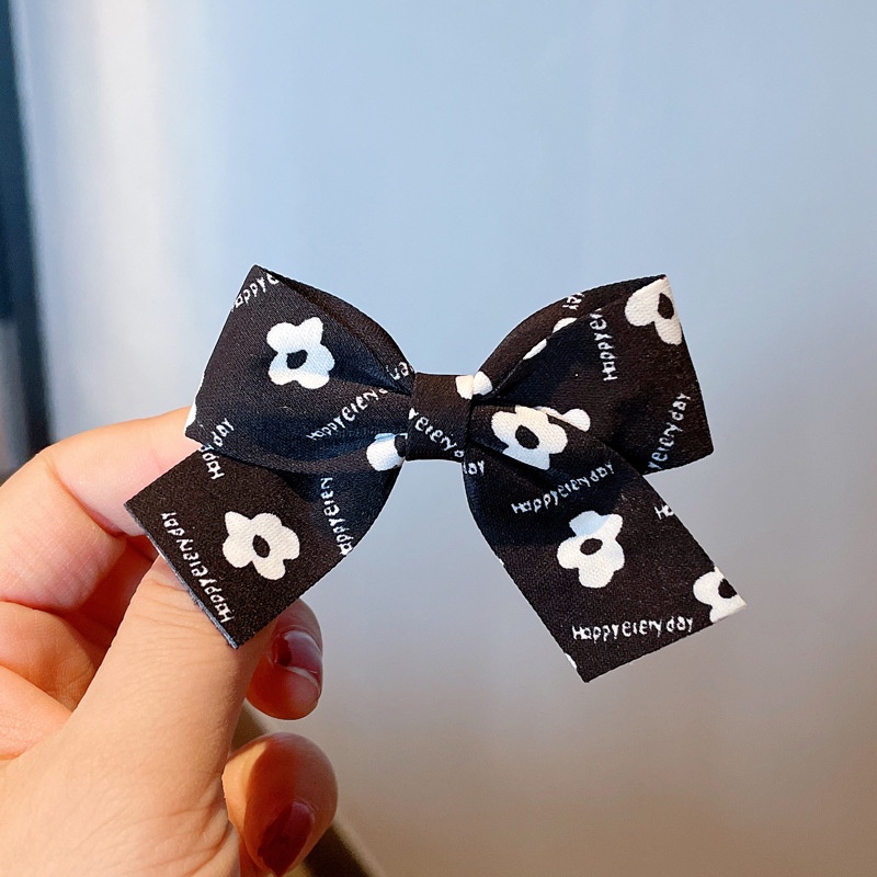 Kẹp Tóc Nơ In Họa Tiết Hoa Phong Cách Hàn Quốc Thời Trang Xinh Xắn Cho Bé Gái