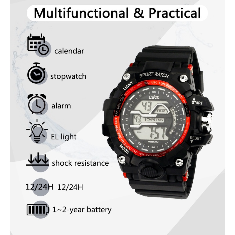 Đồng hồ kỹ thuật số đa chức năng mới Đồng hồ bơi chống nước | BigBuy360 - bigbuy360.vn