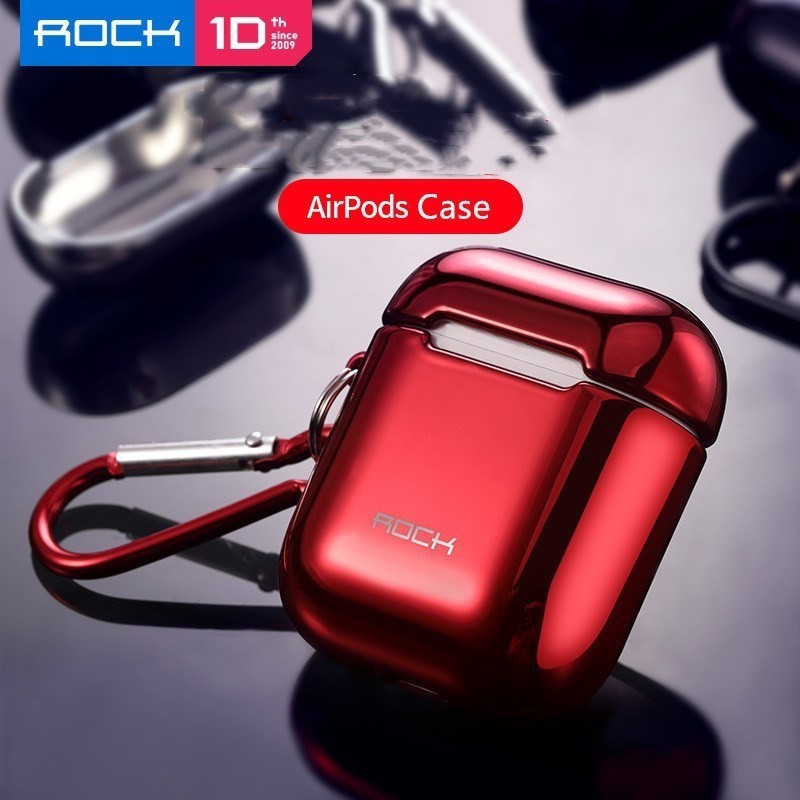 (Ốp) Bao đựng Airpod Gen 1 &amp; 2 Chính hãng ROCK kèm móc khóa