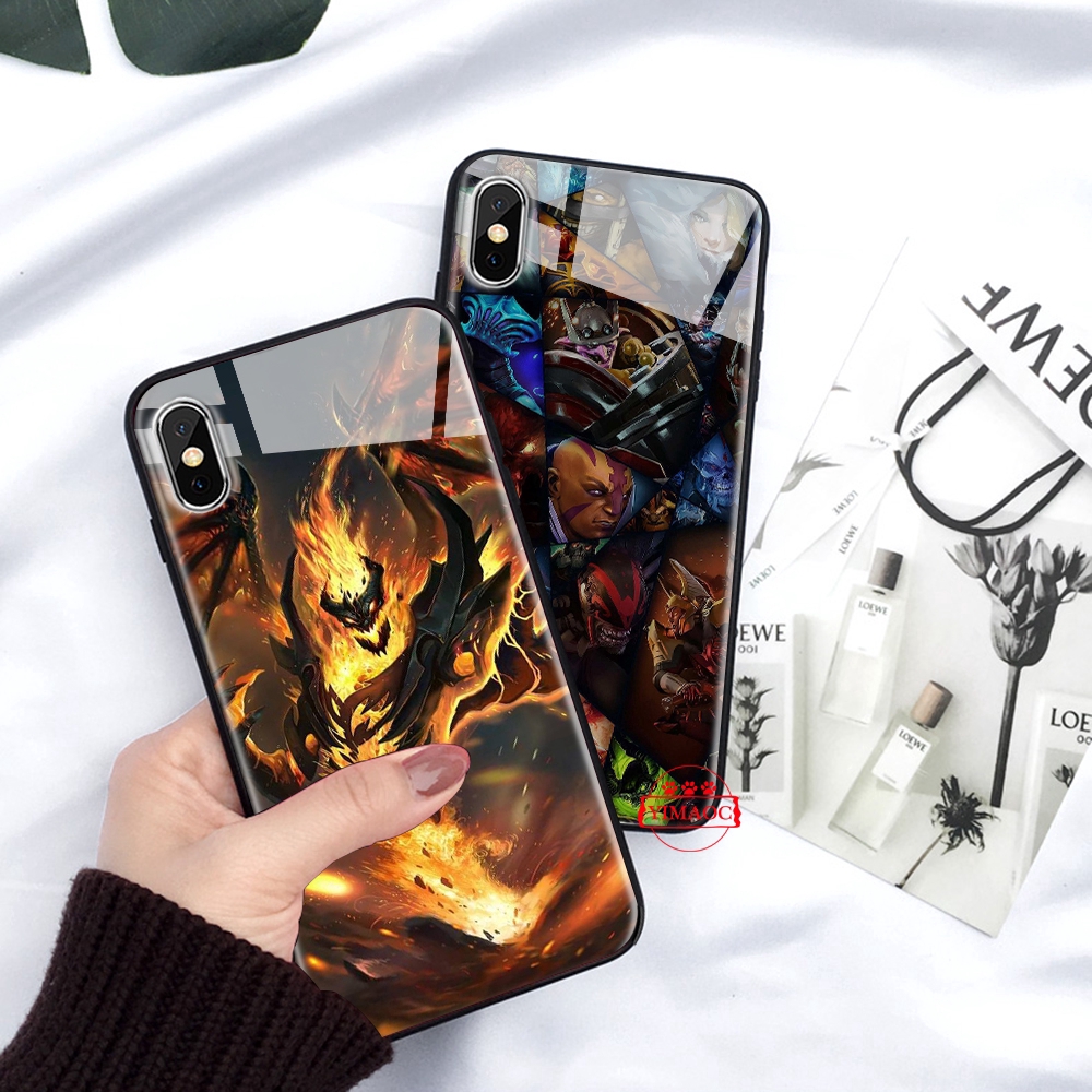 Ốp điện thoại mặt kính in hình Shadow Fiend Dota 2 267C cho Iphone XS Max XR X 11 Pro 7 8 6 6S Plus
