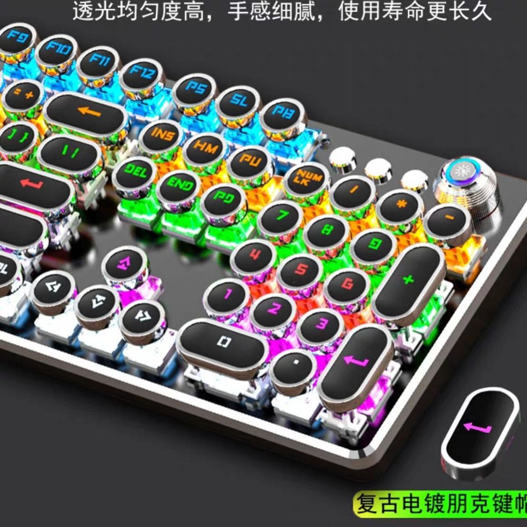 【Sẵn sàng giao hàng】 bàn phím cơ bàn phím cơ bàn phím gamingbộ bàn phím cơ punk real và chuột trục xanh đe | BigBuy360 - bigbuy360.vn