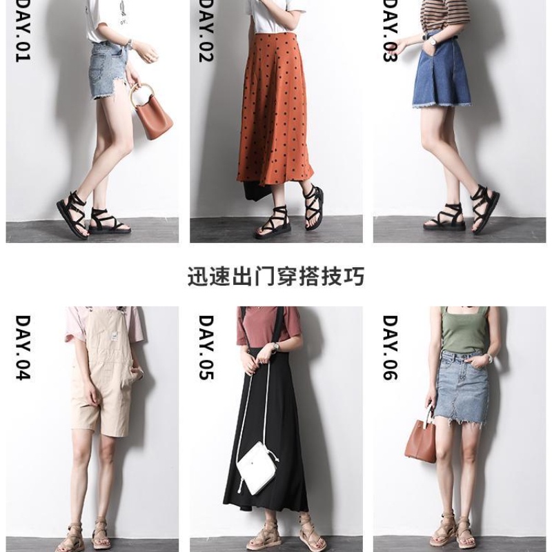Oeggeo Xăng đan Đế Dày Phẳng Mùa Hè Cho Nữ Sinh