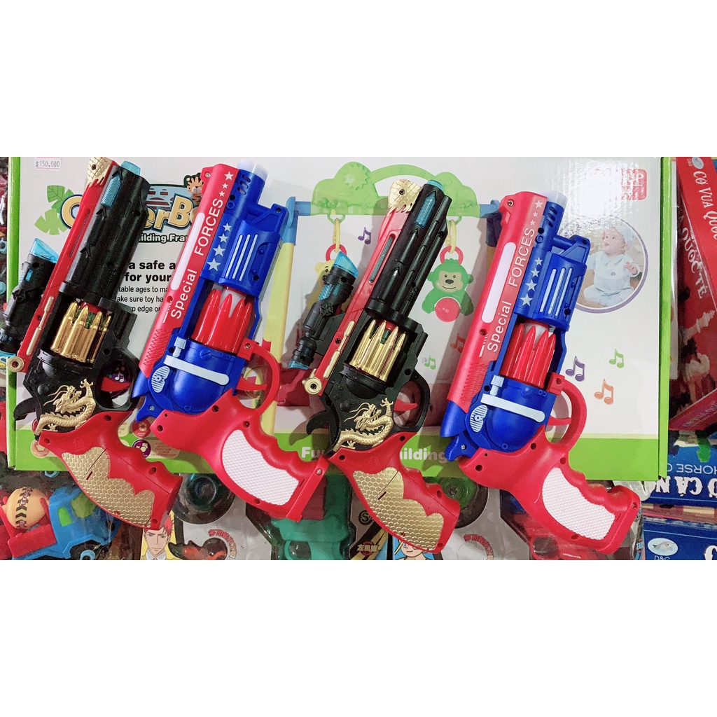 Súng đồ chơi chạy pin có đèn và nhạc - Đồ chơi SÚNG DÙNG PIN cho trẻ em.